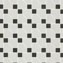 Comoey Black & white Natural stone Border tile, (L)320mm (W)80mm