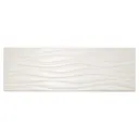 Soft travertine Ivory Gloss Décor Stone effect Porcelain Wall Tile Sample