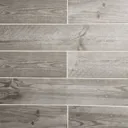 Cotage wood Grey Matt Wood effect Porcelain Wall & floor Tile Sample