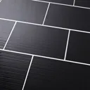 Salerna Black Gloss Linear Ceramic Wall Tile Sample