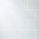 Salerna White Gloss Linear Porcelain Wall Tile Sample