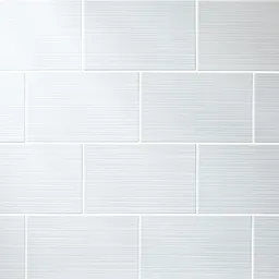 Salerna White Gloss Linear Porcelain Wall Tile Sample