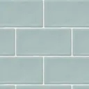 Vernisse Rectangular Blue Gloss Plain Ceramic Wall Tile Sample
