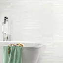Vernisse Rectangular White Gloss Plain Ceramic Wall Tile Sample