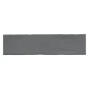 Vernisse Rectangular Steel grey Gloss Plain Ceramic Wall Tile Sample