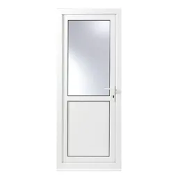 Glazed White uPVC LH External Back Door set, (H)2055mm (W)840mm