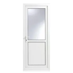 Glazed White uPVC RH External Back Door set, (H)2055mm (W)840mm