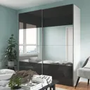 Atomia Gloss anthracite Sliding Wardrobe Door (H)560mm (W)737mm, Pack of 4