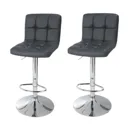 Cooke & Lewis Lagan Dark grey Adjustable Swivel Bar stool, Pair of 2