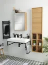 GoodHome Avela Matt Wood Non illuminated Wall-mounted With 1 mirror door Bathroom Cabinet (W)500mm (H)700mm