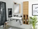 GoodHome Avela Matt Oak effect Wall Cabinet (W)200mm (H)700mm