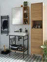 GoodHome Avela Matt Tall Wall-mounted Non-mirrored Bathroom Cabinet (W)400mm (H)1700mm
