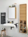 GoodHome Avela Matt Oak effect Wall Cabinet (W)400mm (H)900mm