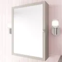 GoodHome Perma Satin Grey Mirrored door Bathroom Cabinet (W)500mm (H)700mm