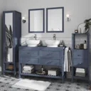 GoodHome Perma Blue Rectangular Bathroom Mirror (H)700mm (W)500mm