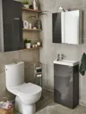 GoodHome Imandra Gloss Anthracite Freestanding Bathroom Vanity Cabinet (W)436mm (H)790mm