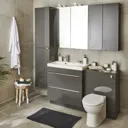 GoodHome Imandra Gloss Anthracite Wall-mounted Bathroom Cabinet (W)600mm (H)900mm