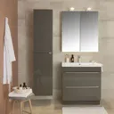 GoodHome Imandra Gloss Anthracite Wall-mounted Bathroom Cabinet (W)400mm (H)900mm