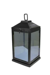 Black Solar-powered LED Outdoor Lantern