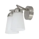 Dudhon Satin Chrome effect Double Bathroom Wired Wall light