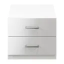 Atomia Freestanding Gloss white ABS plastic, polyoxymethylene (POM) & polypropylene (PP) 2 Drawer Bedside table (H)429mm (W)500mm (D)466mm