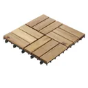 Blooma Lempa Brown Acacia Clippable deck tile (L)0.3m (W)300mm (T)24mm, Pack of 4