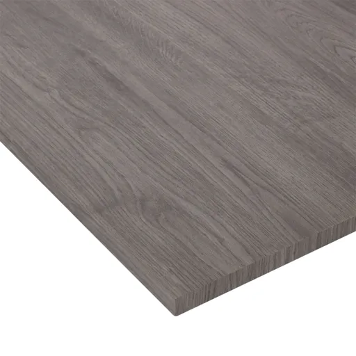 Grey Oak effect Square edge Furniture panel, (L)1.2m (W)400mm (T)18mm