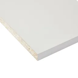 White Gloss Square edge Furniture panel, (L)2.5m (W)200mm (T)18mm