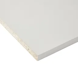 White Square edge Furniture panel, (L)2.5m (W)200mm (T)16mm