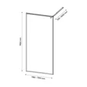 GoodHome Ezili Silver effect Textured glass Fixed Walk-in Shower panel (H)1950mm (W)1190mm (T)22mm