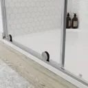 GoodHome Ezili Clear glass 2 panel Sliding Shower Door (W)980mm