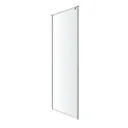 GoodHome Ezili Silver effect Clear glass Fixed Shower panel (H)1950mm (W)790mm (T)22mm