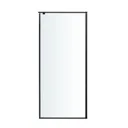 GoodHome Ezili Matt Black Clear glass Fixed Shower panel (H)1950mm (W)790mm (T)22mm