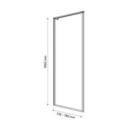 GoodHome Ezili Matt Black Clear glass Fixed Shower panel (H)1950mm (W)790mm (T)22mm