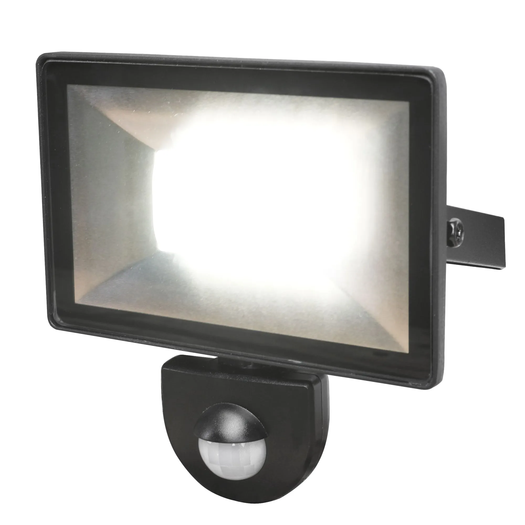 Blooma Weyburn Black Mains-powered Cool white Outdoor LED PIR Motion sensor Floodlight 1600lm