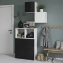 GoodHome Atomia Freestanding Anthracite Door, White Office & living storage (H)850mm (W)750mm (D)370mm