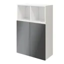 GoodHome Atomia Freestanding Anthracite Door, White Office & living storage (H)850mm (W)750mm (D)370mm