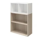 GoodHome Atomia White Door, White Oak effect Office & living storage (H)850mm (W)750mm (D)370mm