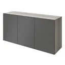 Atomia Freestanding Anthracite Chipboard 3 door 1 drawer Sideboard (H)750mm (W)500mm (D)450mm