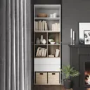 GoodHome Atomia White Door, Oak effect Office & living storage (H)2250mm (W)750mm (D)370mm