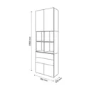 GoodHome Atomia Freestanding White Door, White Oak effect Office & living storage (H)2250mm (W)750mm (D)370mm
