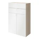 GoodHome Atomia White Oak effect Small Office & living storage (H)1125mm