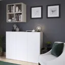 GoodHome Atomia White Oak effect Medium Office & living storage (H)1125mm