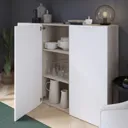 GoodHome Atomia White Oak effect Medium Office & living storage (H)1125mm