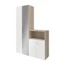 GoodHome Atomia Freestanding White Oak effect Mirrored door Medium Hallway storage unit kit