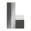 GoodHome Atomia Freestanding Anthracite & white Mirrored door Medium Hallway storage unit kit