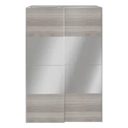 GoodHome Atomia Freestanding Opaque Mirrored Grey oak effect Large Double Wardrobe (H)2250mm (W)1500mm (D)635mm