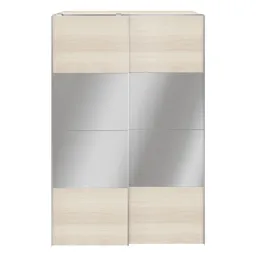 GoodHome Atomia Freestanding Opaque Mirrored Oak effect Large Double Sliding door wardrobe (H)2250mm (W)1500mm (D)635mm