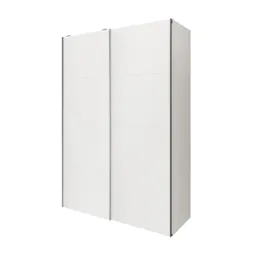 GoodHome Atomia Freestanding Matt White 2 door Large Double Sliding door wardrobe (H)2250mm (W)1500mm (D)635mm