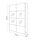GoodHome Atomia Freestanding Mirrored High gloss White 2 door Large Double Sliding door wardrobe (H)2250mm (W)1500mm (D)635mm